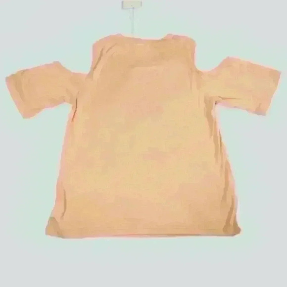 #PEACE# Small Cold Shoulder T-Shirt Short Sleeves Peach Pink Tee NEW WITH TAGS - Picture 4 of 8